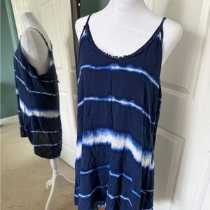 Apt. 9 Blue and White Tie-Dye Dress - xl